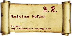 Manheimer Rufina névjegykártya